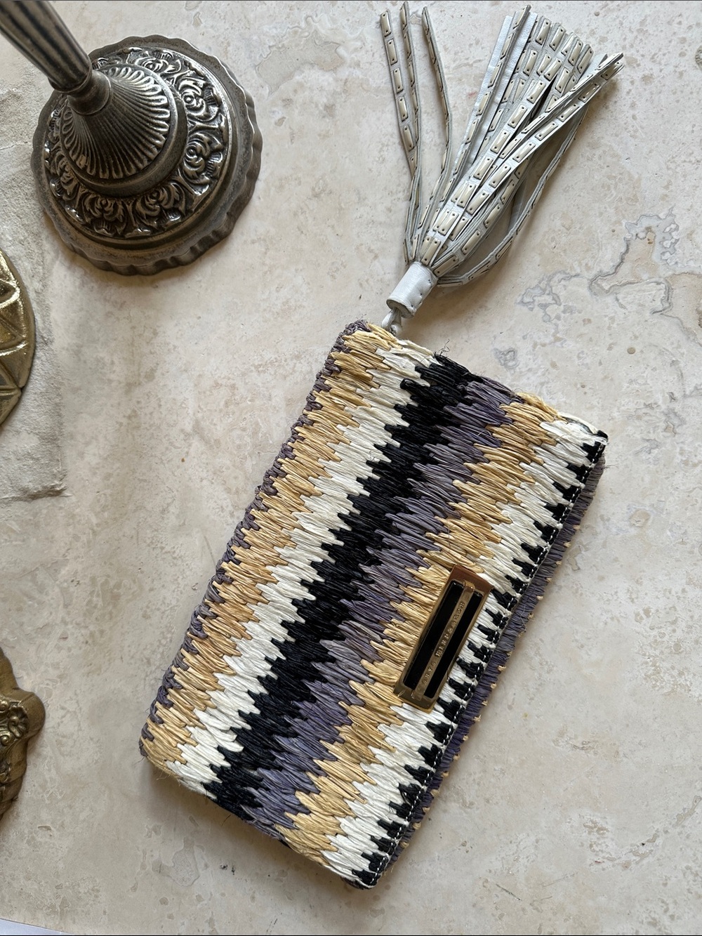 Anya Hindmarch rafia clutch